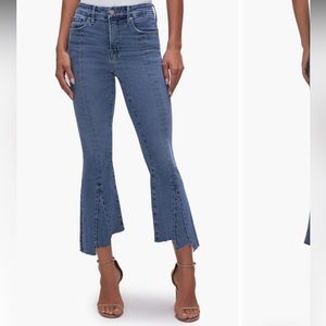 Good American chew hem mini boot crop jeans size 4